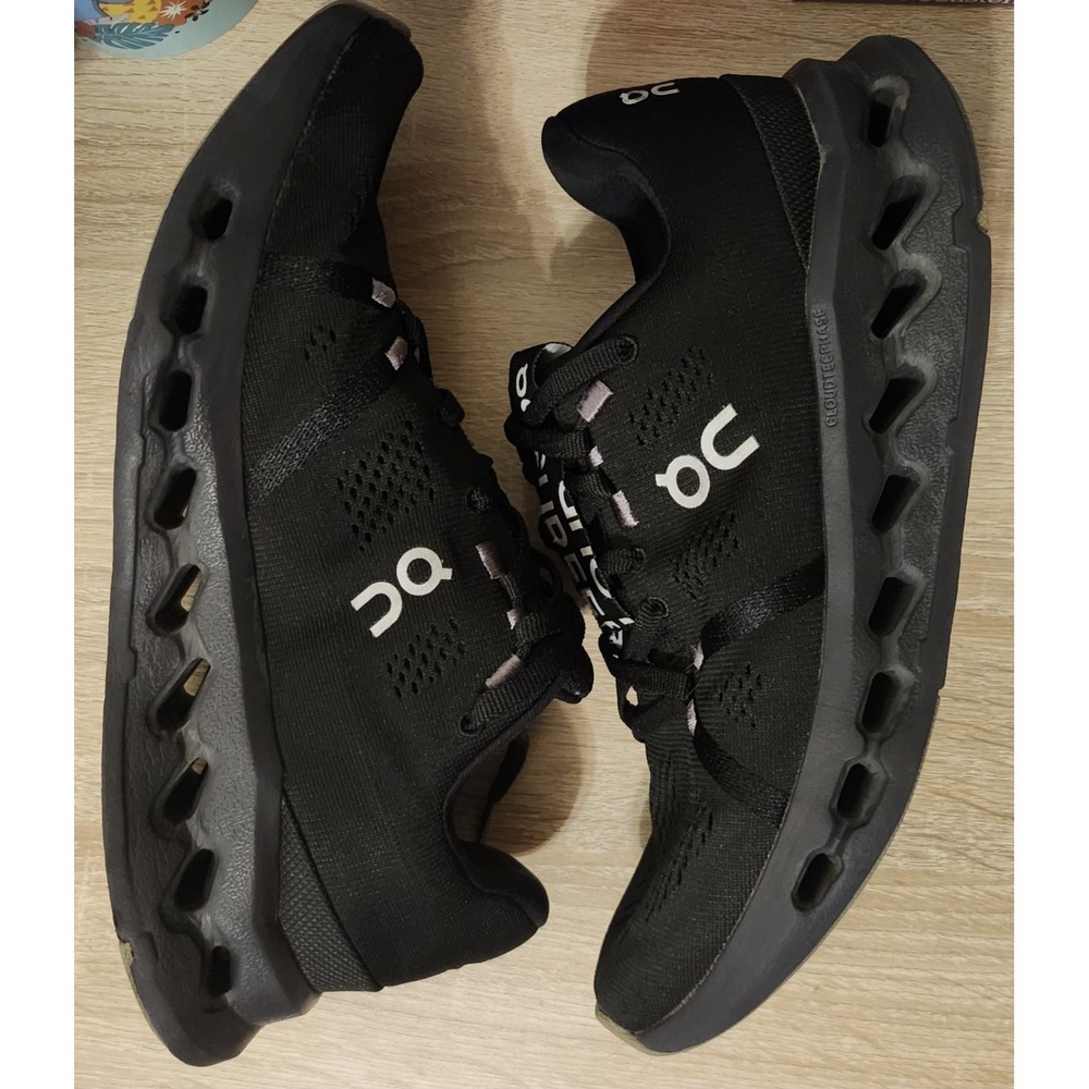 On Cloudsurfer Shoes Women 8.5W Black Running Sneakers Mesh Cushioned Comfort